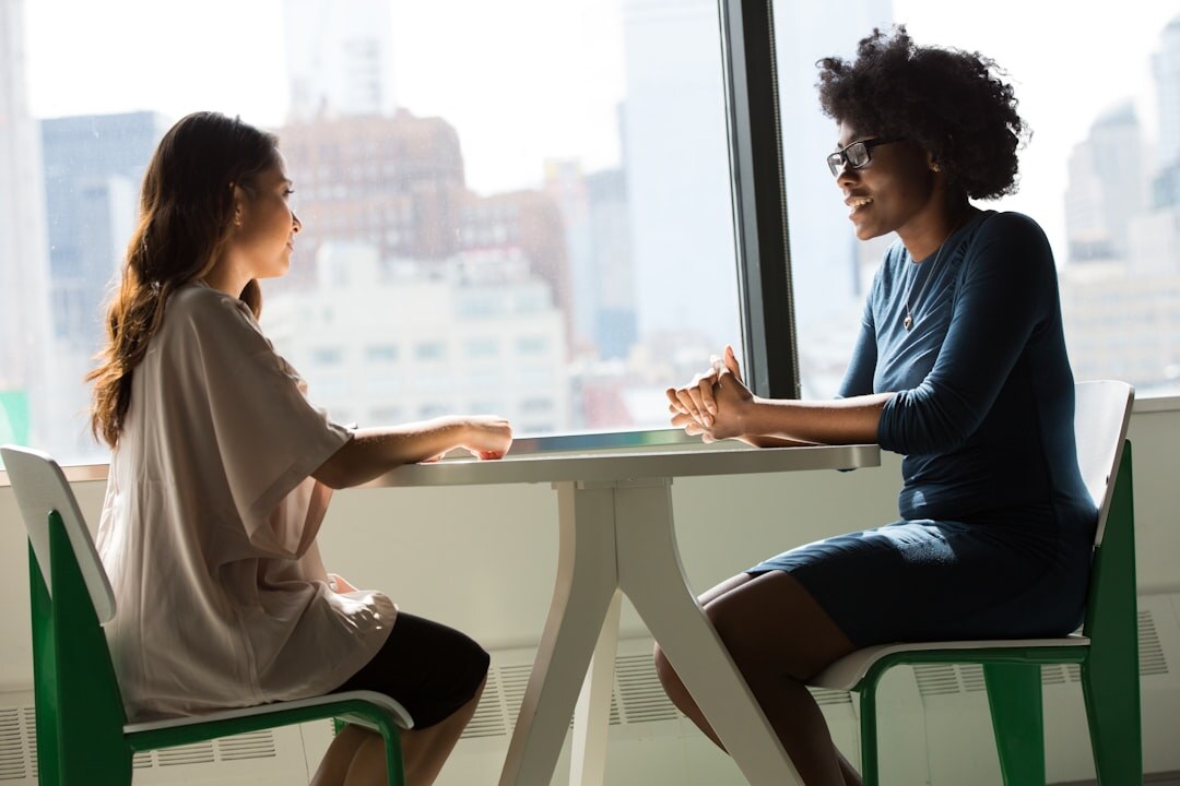 woman interviewing subject