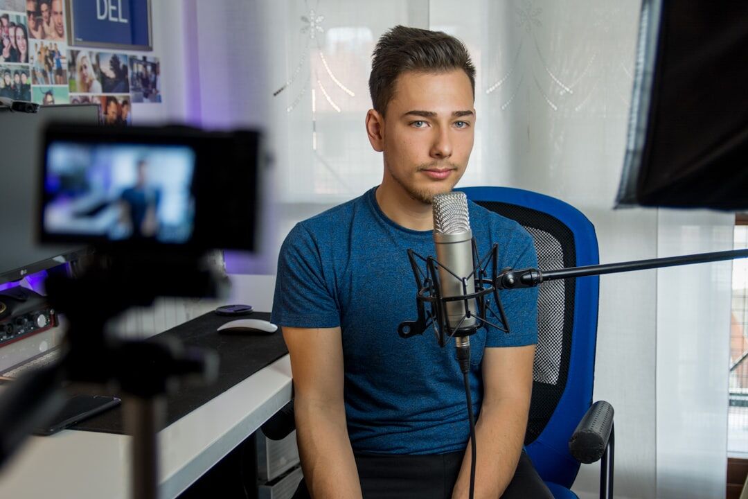radio host speaking into microphone
